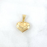 Dije Corazon 0.6gr / 1.6cm / Troquelado-Cargador Bordeado Oro Amarillo 18K *
