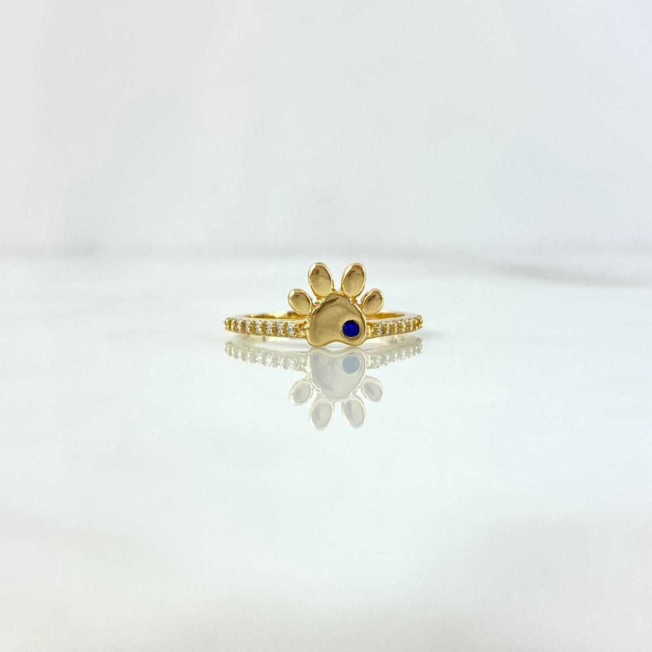 Anillo Huella 2.35gr / T5 3/4 / Circones Blancos - Azul Oro Amarillo ©