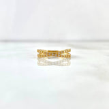 Anillo Lineas Cruzadas 2.45gr / T5 3/4 / Circones Blancos Oro Amarillo 18K *