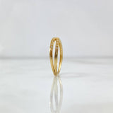 Anillo Lineas Cruzadas 2.45gr / T5 3/4 / Circones Blancos Oro Amarillo 18K *