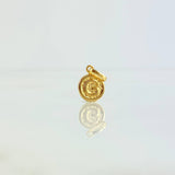 Dije Letra G 0.4gr / 1.5cm / Circulo Texturizado Oro Amarillo