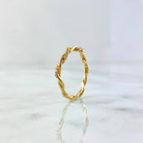 Anillo Trenzado 1.65gr / T6 1/2 / Circones Blancos Oro Amarillo ©
