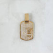 Dije Placa Corona RX 3.5gr / 3cm / Circones Blancos Oro Amarillo