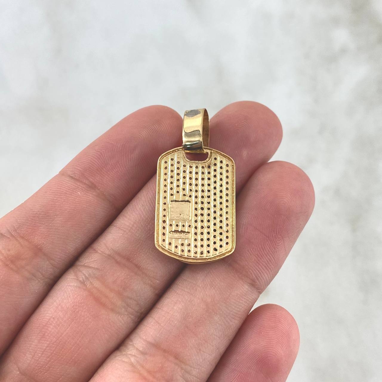Dije Placa Corona RX 3.5gr / 3cm / Circones Blancos Verdes Oro Amarillo