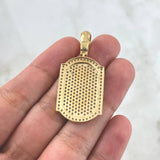 Dije Placa San Miguel Arcángel 8.25gr / 4.4cm / Circones Blancos Tres Oros