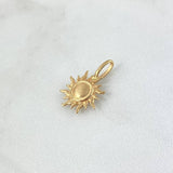 Dije Sol Centro Mate 1.45gr / 1.9cm / Oro Amarillo