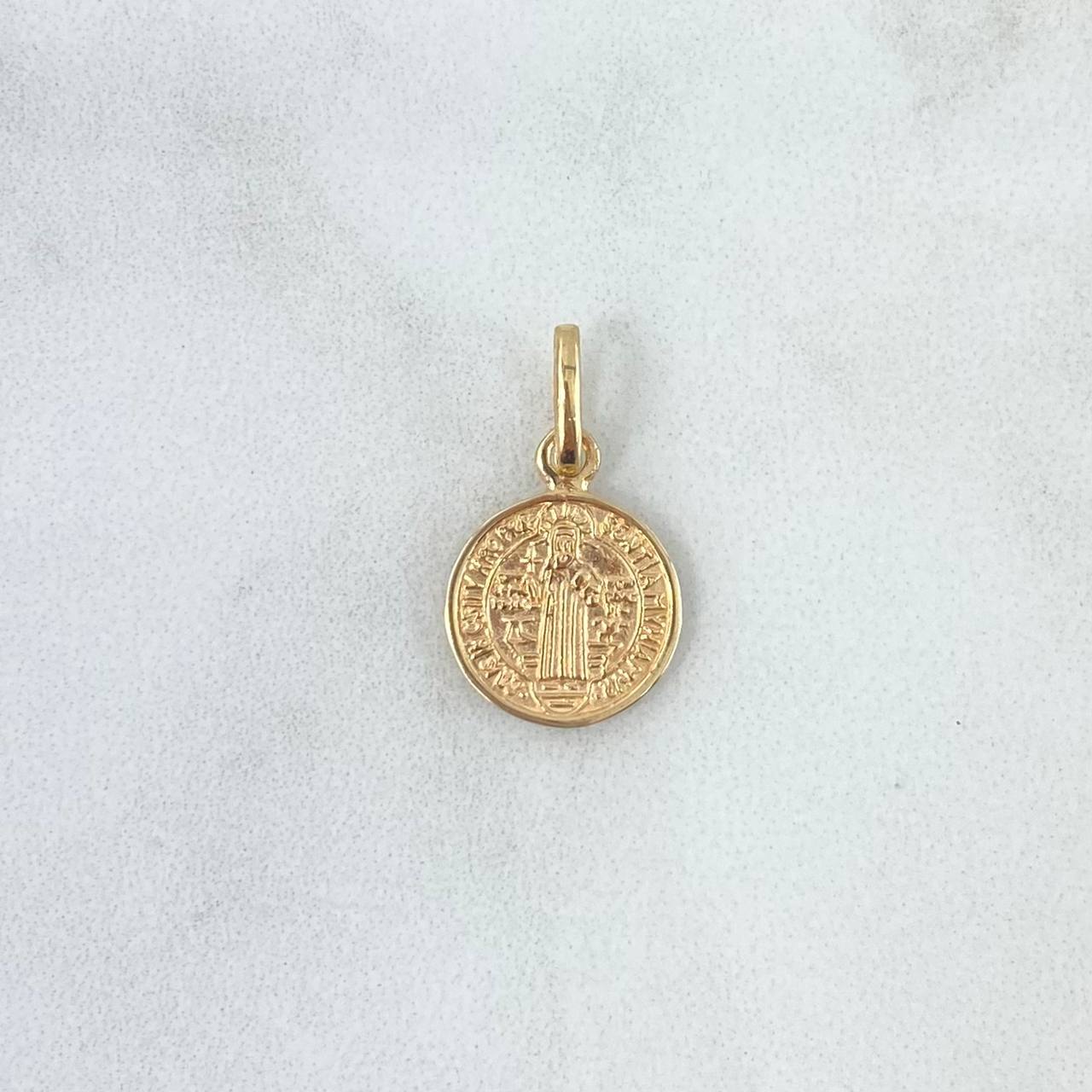 Dije San Benito 0.95gr / 1.8cm / Medalla Plana Oro Amarillo ©