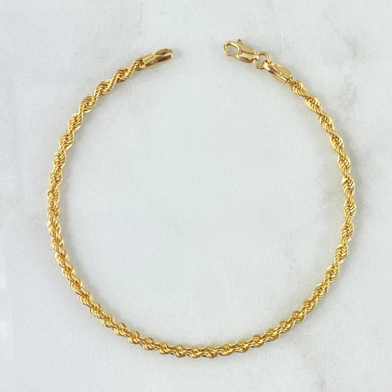 Pulso Lazo 3.05gr / 18.5cm / 3mm Oro Amarillo +3