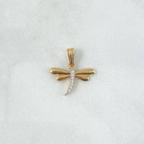 Dije Libeula 1.2gr / 1.8cm / Circones Blancos Oro Amarillo ©