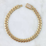 Pulso Cubano 11.75gr / 19.5cm / 6mm Circones Blancos Oro Amarillo Nac.Esp. ©
