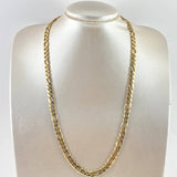 Cadena Figaro 25.9gr / 60cm / 8mm Circones Blancos Oro Amarillo Nac.Esp. ©