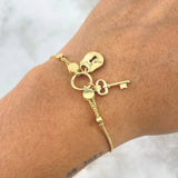 Pulso Franco gradual Candado - Llave 5.3gr / 20cm / 1mm Oro Amarillo +4