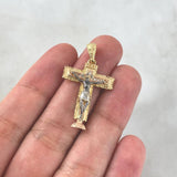 Dije Señor De Los Milagros 5.9gr / 4cm / Circones Blancos Dos Oros Amarillo Rosa *