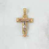 Dije Señor De Los Milagros 5.9gr / 4cm / Circones Blancos Dos Oros Amarillo Rosa *