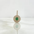Dije Halo Tupido 2.05gr / 1.9cm / Circones Blancos Y Verde Oro Amarillo