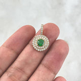 Dije Halo Tupido 2.05gr / 1.9cm / Circones Blancos Y Verde Oro Amarillo