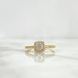 Anillo Solitario Halo Tupido 2.05gr / T7 / Circones Blancos Oro Amarillo *