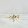 Anillo Solitario Abrazo Doble 2.3gr / T6 1/4 / Circon Blanco Oro Amarillo *