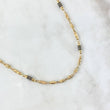 Cadena Rustica Barril Tallado 17.9gr / 55cm / Cauchos Negros Oro Amarillo