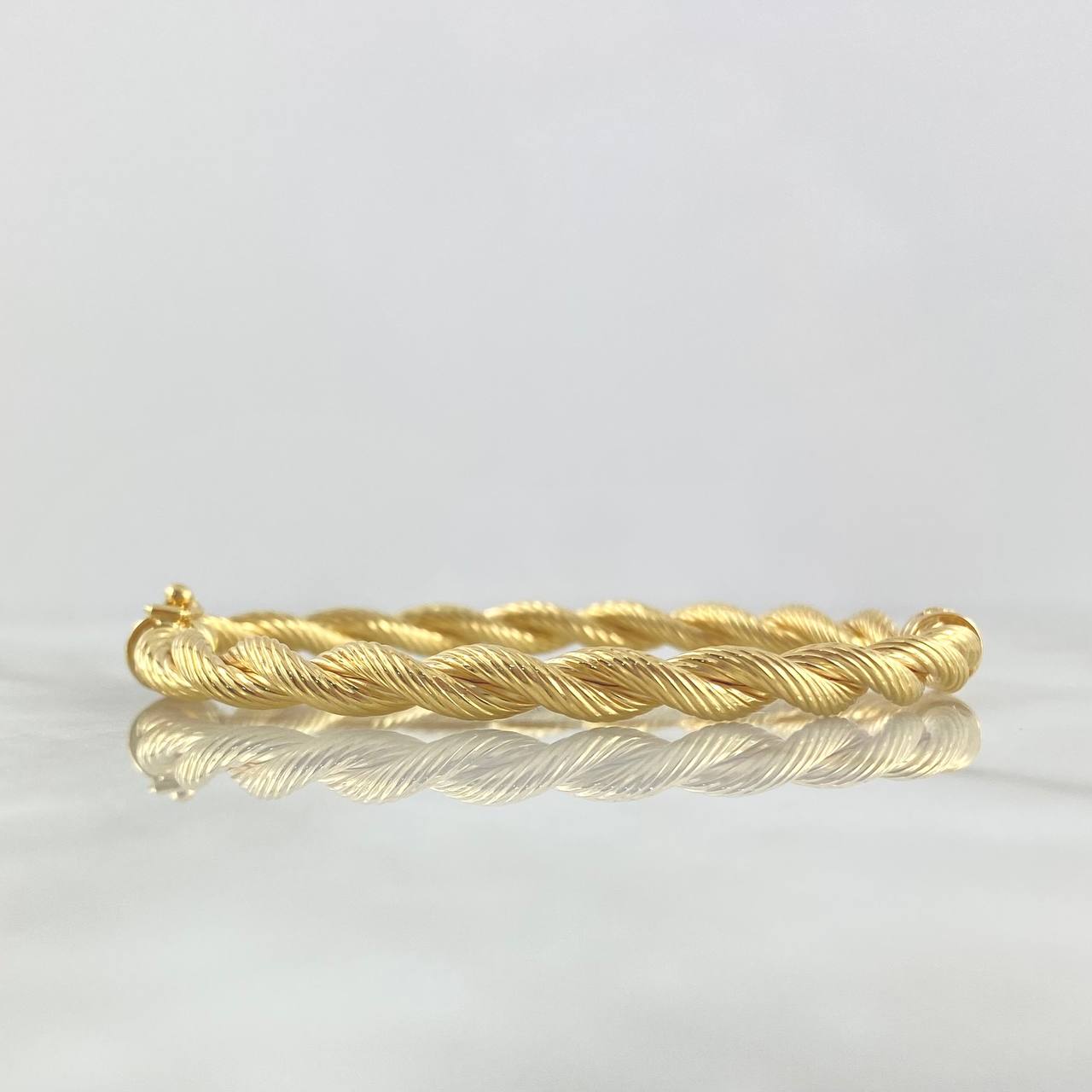 Pulso Aro Trenzado 8.35gr / 20cm / 6mm Oro Amarillo +4