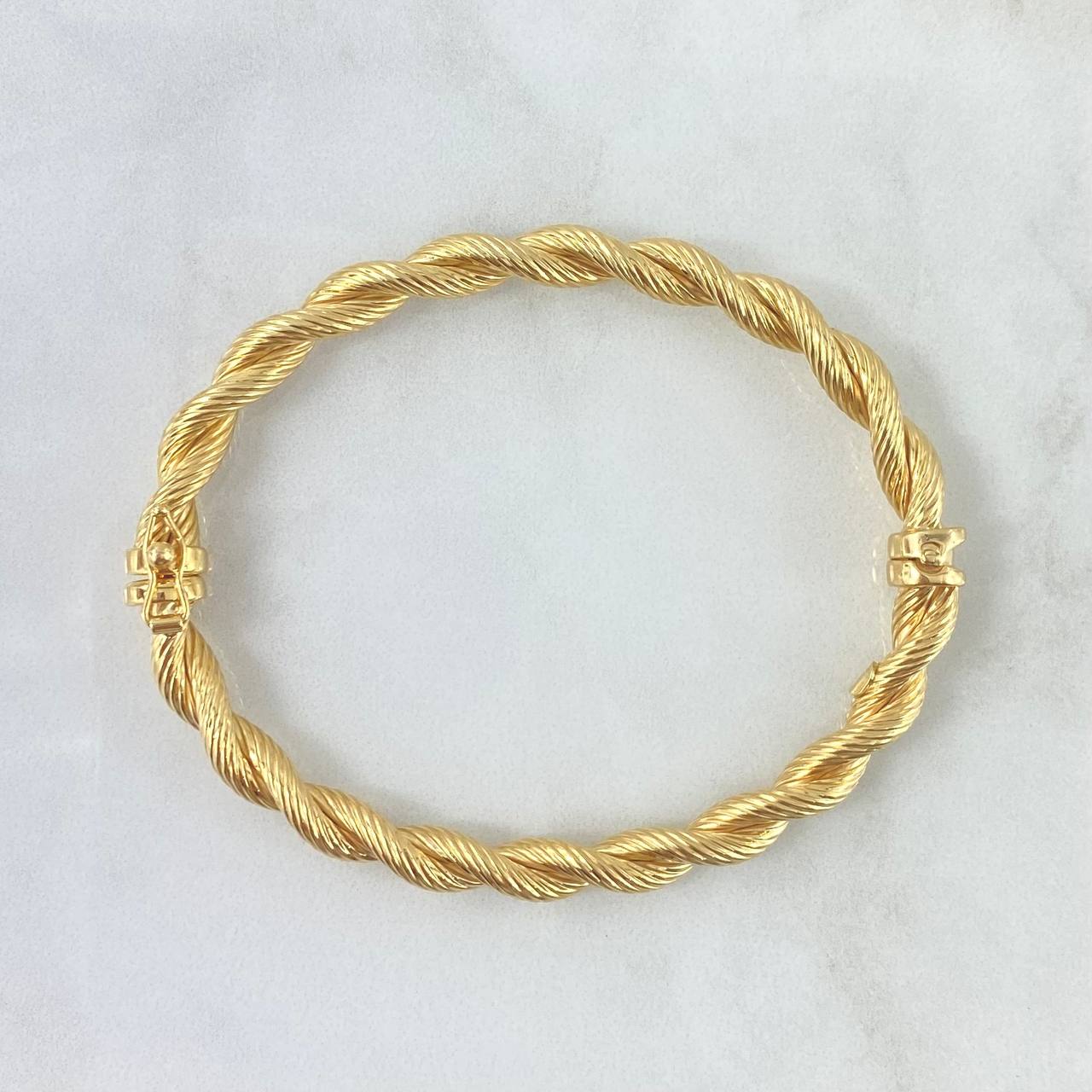 Pulso Aro Trenzado 8.35gr / 20cm / 6mm Oro Amarillo +4
