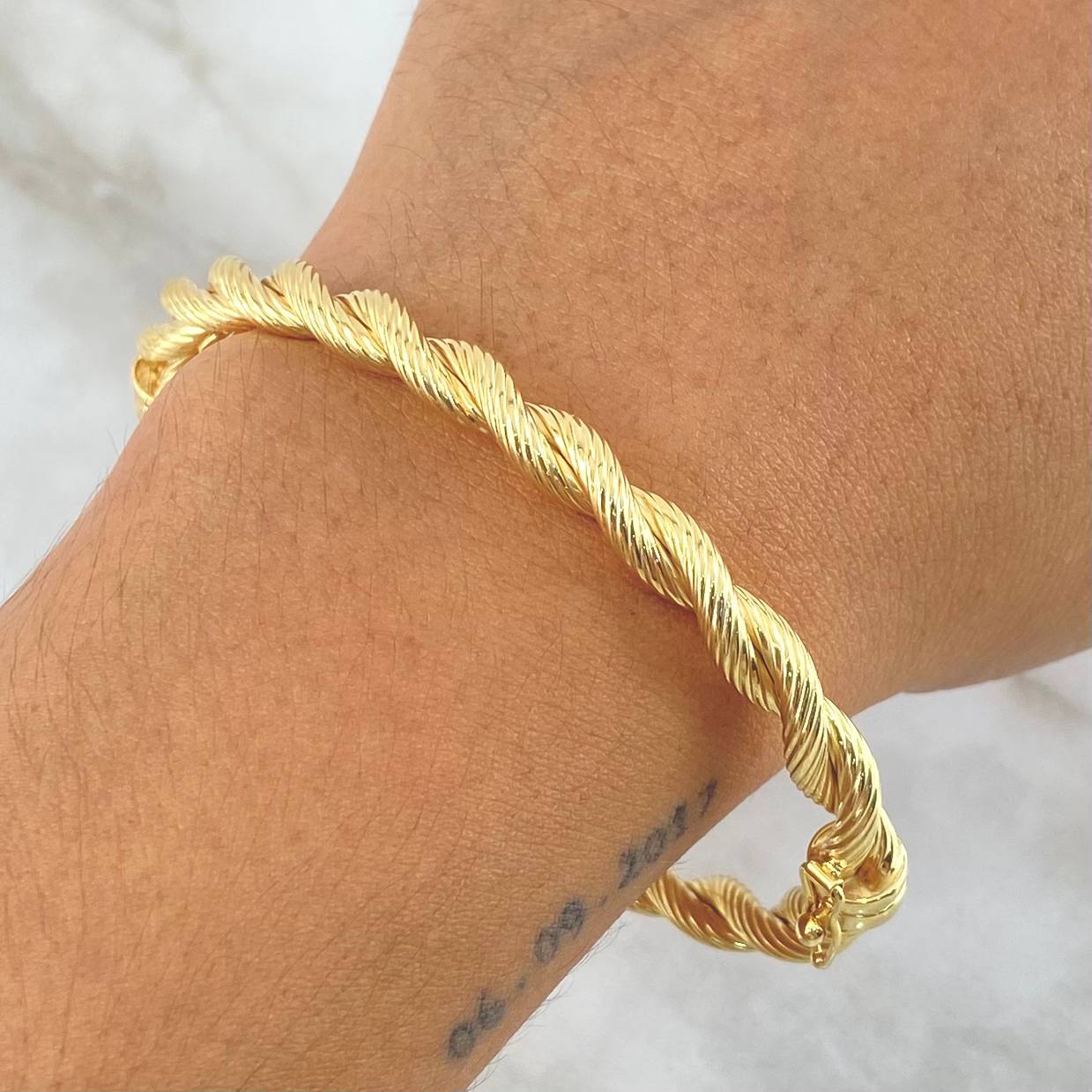 Pulso Aro Trenzado 8.35gr / 20cm / 6mm Oro Amarillo +4