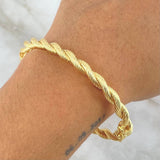 Pulso Aro Trenzado 8.35gr / 20cm / 6mm Oro Amarillo +4