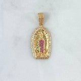 Dije Virgen de Guadalupe 5.25gr / 3.5cm / Circones Blancos Fucsias Verdes Oro Amarillo *