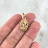 Dije Virgen de Guadalupe 2.95gr / 2.5cm / Circones Blancos Fucsias Verdes Oro Amarillo *