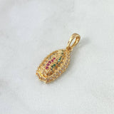 Dije Virgen de Guadalupe 2.95gr / 2.5cm / Circones Blancos Fucsias Verdes Oro Amarillo *