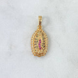 Dije Virgen de Guadalupe 2.95gr / 2.5cm / Circones Blancos Fucsias Verdes Oro Amarillo *