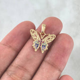 Dije Mariposa 1.35gr / 1.8cm / Circones de Colores Oro Amarillo *