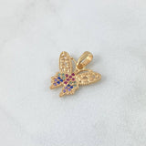 Dije Mariposa 1.35gr / 1.8cm / Circones de Colores Oro Amarillo *