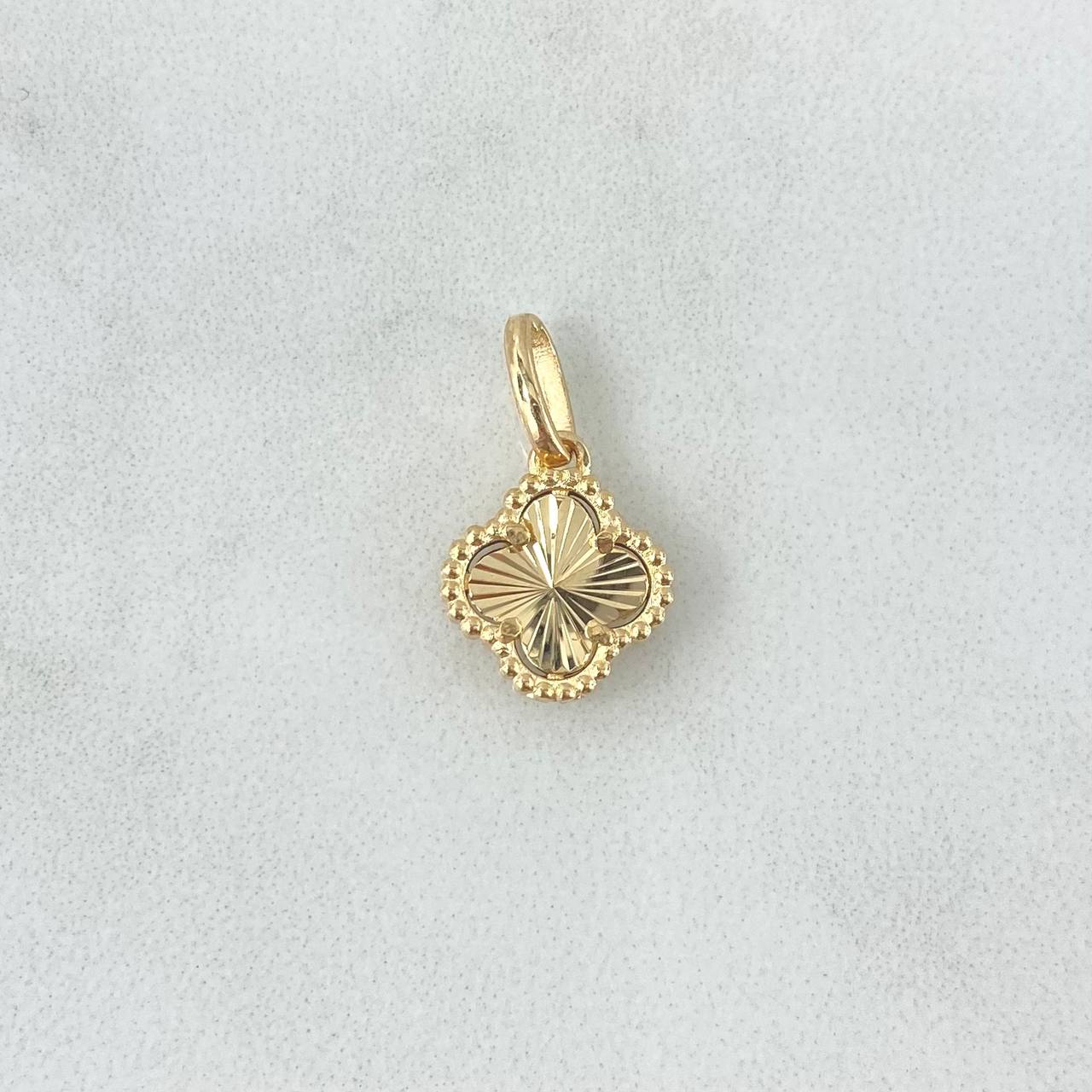 Dije Treból VCyA 1.35gr / 1.7mm Diamantado Punteado Oro Amarillo Nac.Esp. 18K *