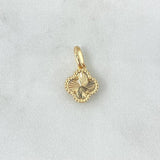 Dije Trebol VCyA 1.8gr / 1.9cm / Diamantado Punteado Oro Amarillo Nac.Esp. 18K ©