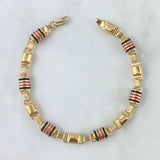 Pulso Rustico Barril Grueso 9.4gr / 22cm / 6mm Cauchos Negros Rojos Oro Amarillo *