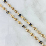 Cadena Rustica GC Barril 9.35gr / 60cm / 4mm Cauchos Negros Oro Amarillo *