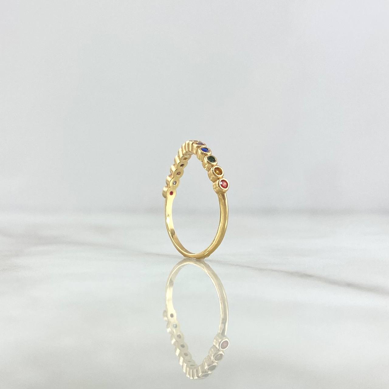 Anillo Circulos Ondulados 1.75gr / T5 3/4 / Circones Multicolores Oro Amarillo