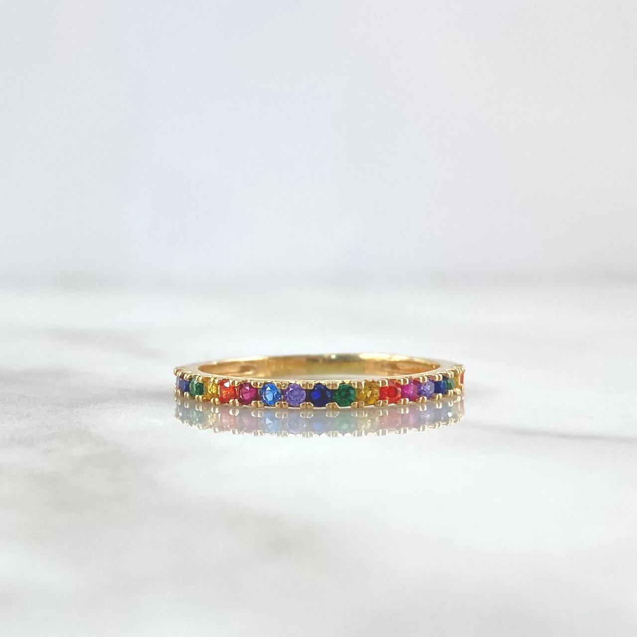 Anillo Media Churumbela 1.5gr / T5 3/4 / Circones Multicolores Oro Amarillo