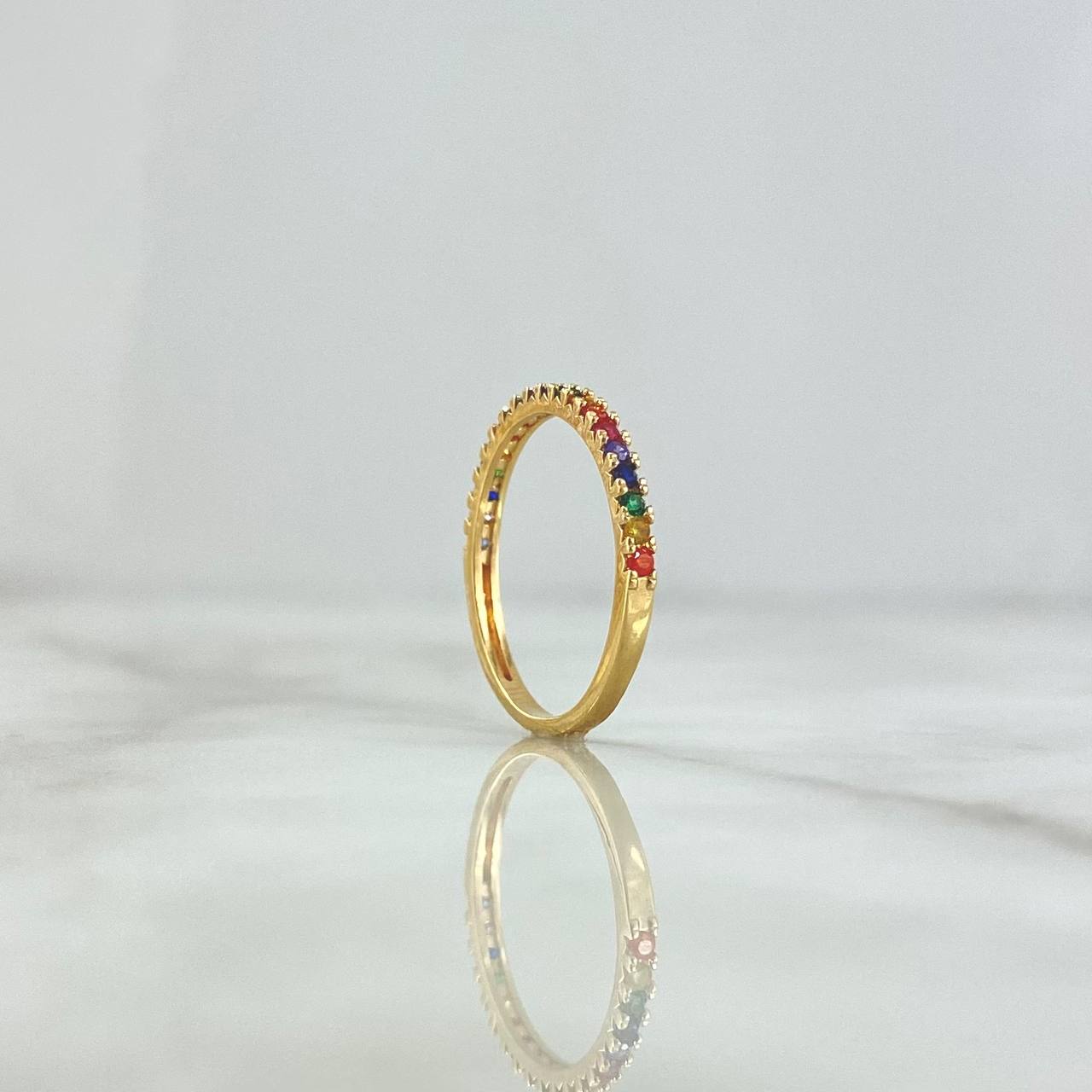 Anillo Media Churumbela 1.5gr / T5 3/4 / Circones Multicolores Oro Amarillo