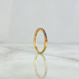 Anillo Media Churumbela 1.5gr / T5 3/4 / Circones Multicolores Oro Amarillo