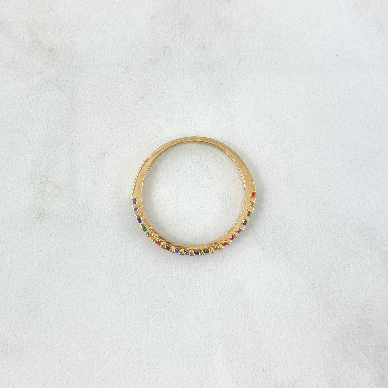 Anillo Media Churumbela 1.5gr / T5 3/4 / Circones Multicolores Oro Amarillo