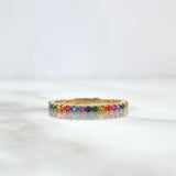 Anillo Media Churumbela 1.5gr / T5 3/4 / Circones Multicolores Oro Amarillo