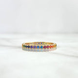Anillo Churumbela 1.85gr / T7 1/2 / Circones Multicolores Oro Amarillo