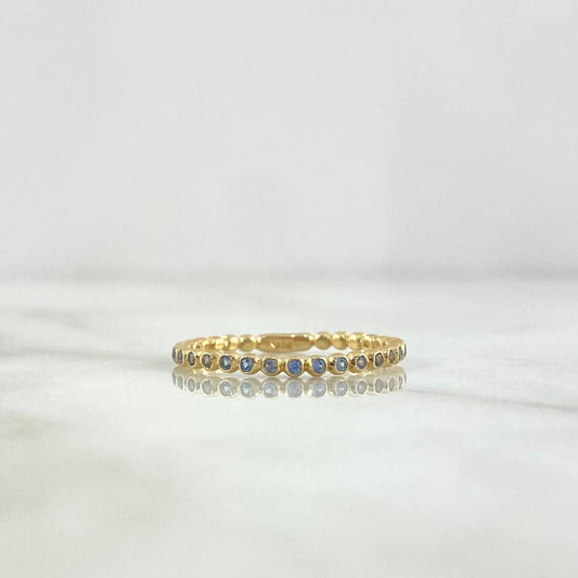Anillo Burbujas 1.55gr / T7 1/2 / Circones Celestes Oro Amarillo