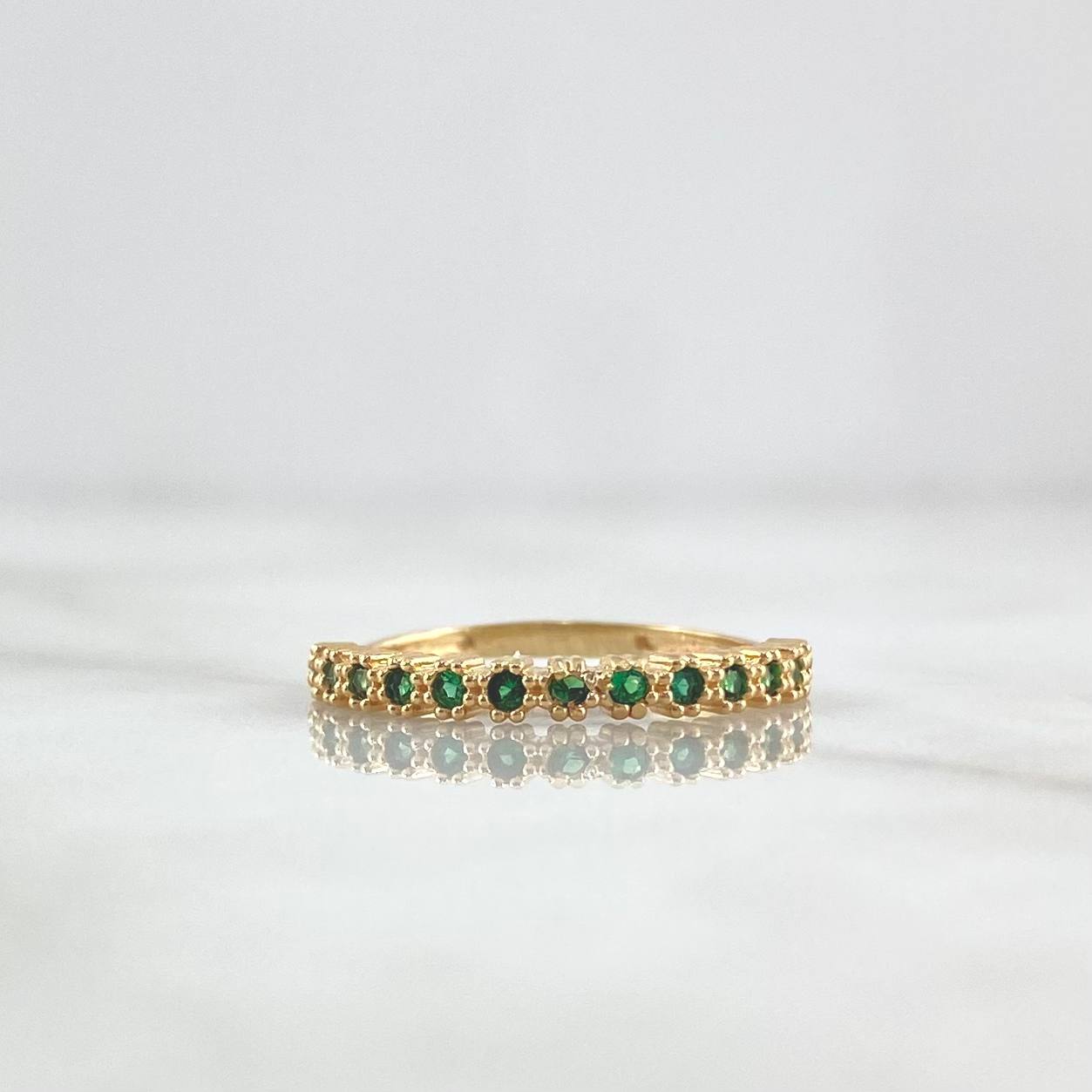 Anillo Media Churumbela Flor 1.7gr / T6 3/4 / Circones Verdes Oro Amarillo