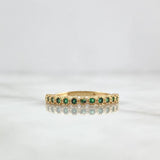 Anillo Media Churumbela Flor 1.7gr / T6 3/4 / Circones Verdes Oro Amarillo