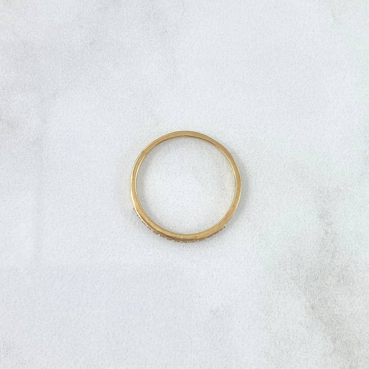 Anillo Medio Carril 1.4gr / T7 3/4 / Circones Blancos Oro Amarillo