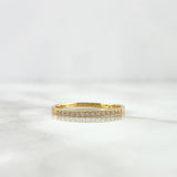 Anillo Medio Carril 1.4gr / T7 3/4 / Circones Blancos Oro Amarillo