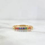 Anillo Medio Carril Trenzado 1.75gr / T6 3/4 / Circones Multicolores Oro Amarillo